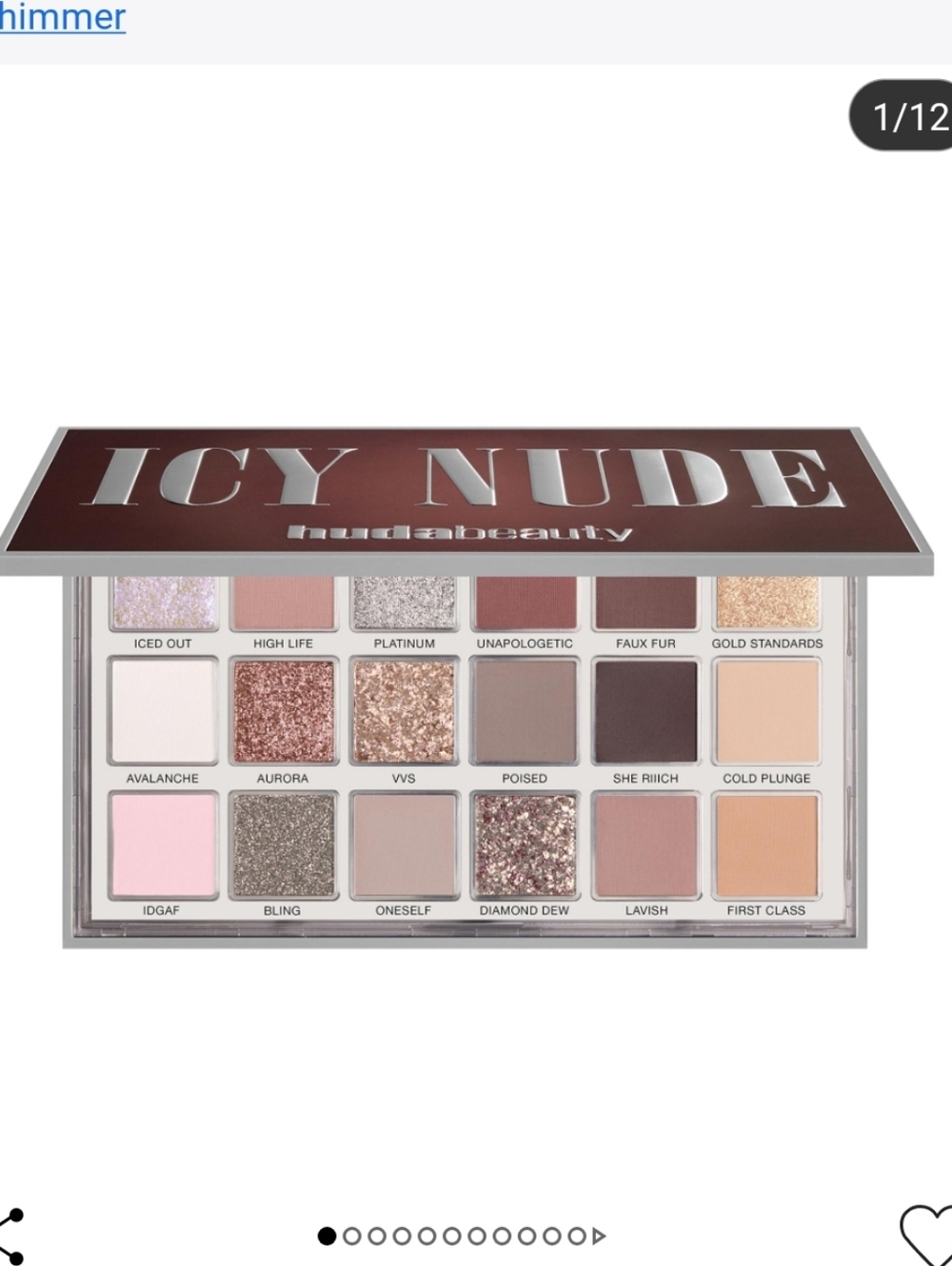 Huda Beauty Icy Nude Eyeshadow Palette
